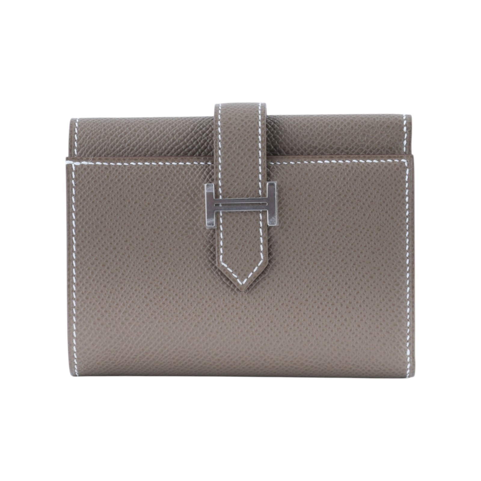 愛馬仕 Hermes Portefeuille Bearn Combine 三折短夾 銀色五金 大象灰 H084830CK18 W  原廠盒子