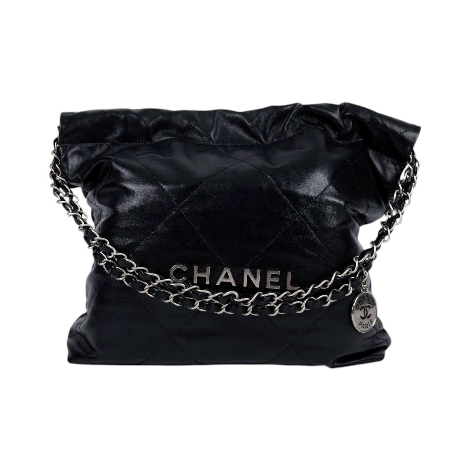 香奈兒 CHANEL 22 小型 束口包 AS3260 B08872 晶片款 黑銀22包 小號 原廠盒子/防塵袋/購買證明影本