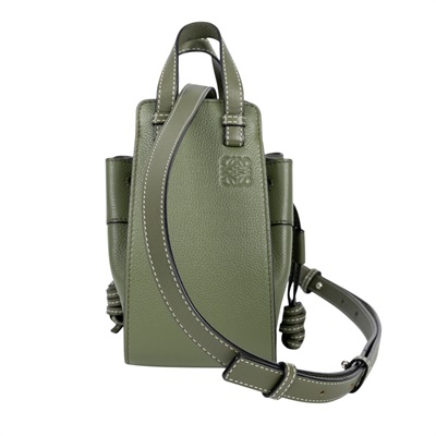 羅意威 LOEWE Mini Hammock drawstring 束口 迷你 小牛皮 肩背 吊床包 314.30.V07 綠MINI HAMMOCK 無附屬品