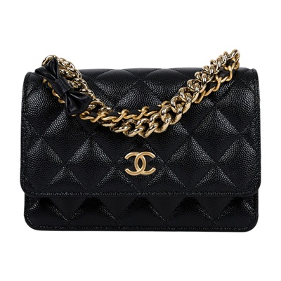 香奈兒 CHANEL 24S WOC 斜背包 肩背包 AP3926 晶片款 黑荔枝風琴包 原廠盒子/防塵袋