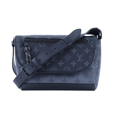 路易威登 LOUIS VUITTON Pulse Messenger 郵差包 斜背包 M12681 晶片款 黑原花PLUSE郵差包 原廠盒子/防塵袋