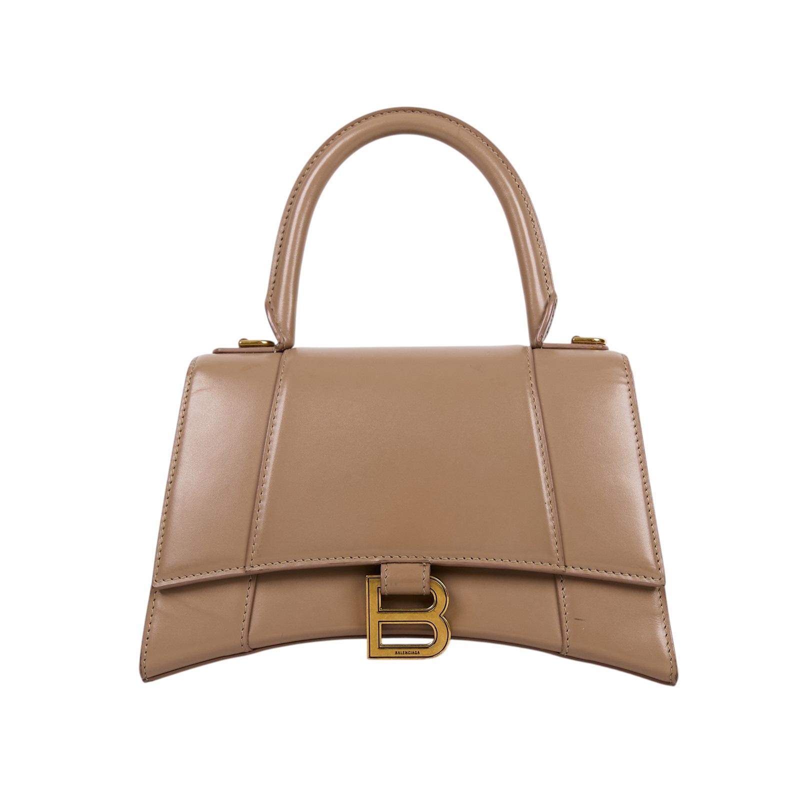 巴黎世家 BALENCIAGA Hourglass 手提包 小型 5935461QJ4M 奶茶沙漏包 背帶