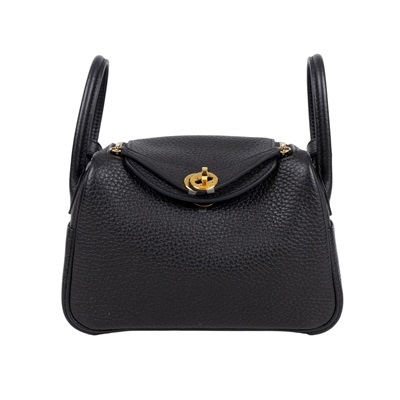 愛馬仕 Hermes Lindy 琳迪包 迷你 黑色 金色五金 H079086CC89 B H079086cc89 黑金LINDY MINI 防塵袋/購買證明