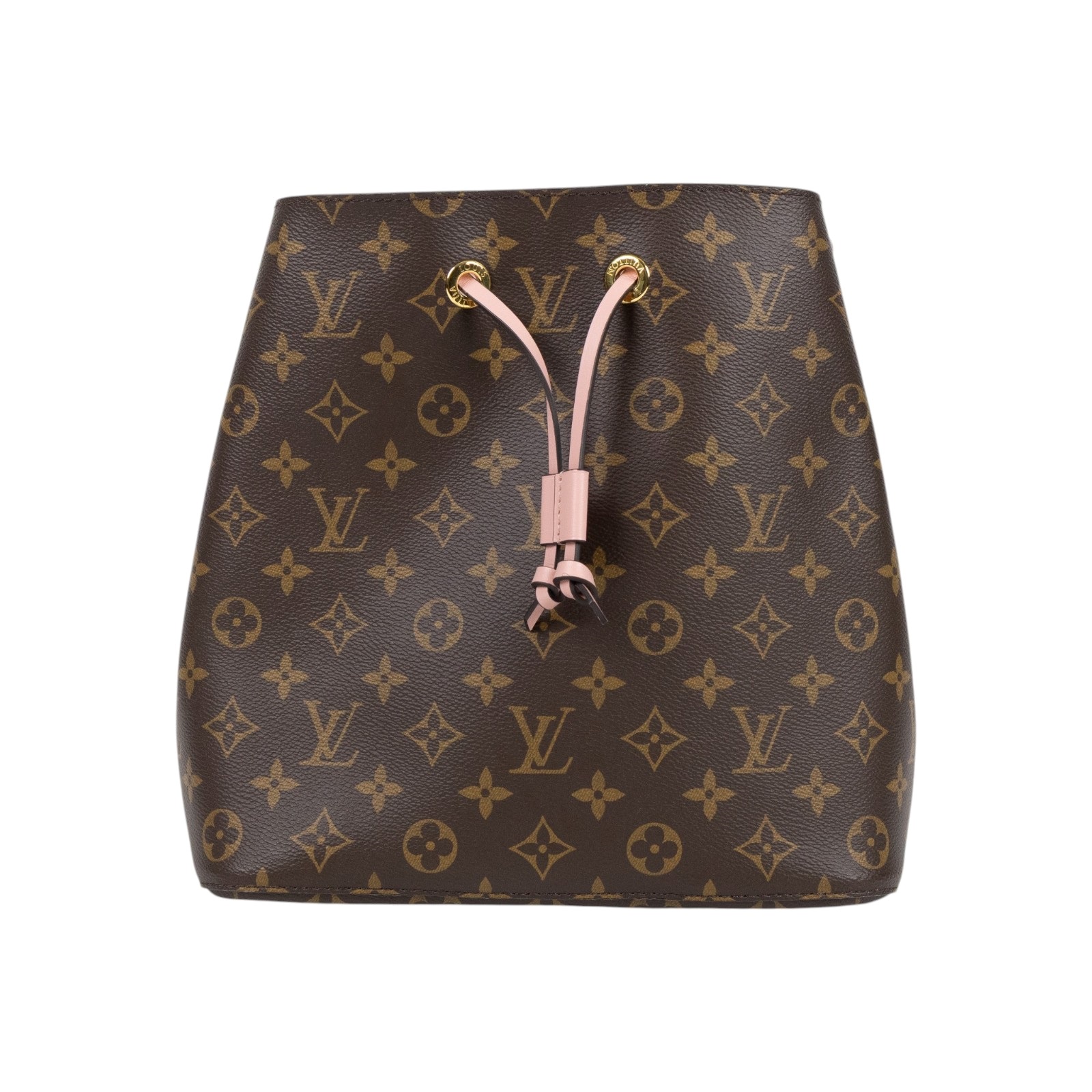 路易威登 LOUIS VUITTON NéoNoé MM 經典帆布 肩背 水桶包 粉紅色 M44022 原花拼粉NEONOE 背帶