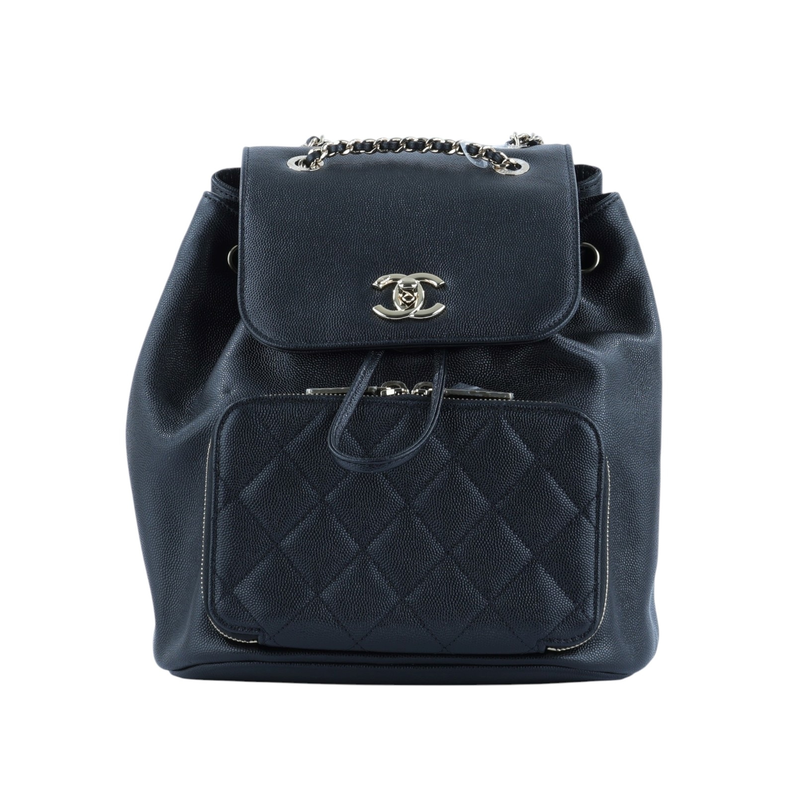 香奈兒 CHANEL Duma 後背包 A93748 25開 黑金荔枝口蓋後背包 原廠盒子/防塵袋/保證卡