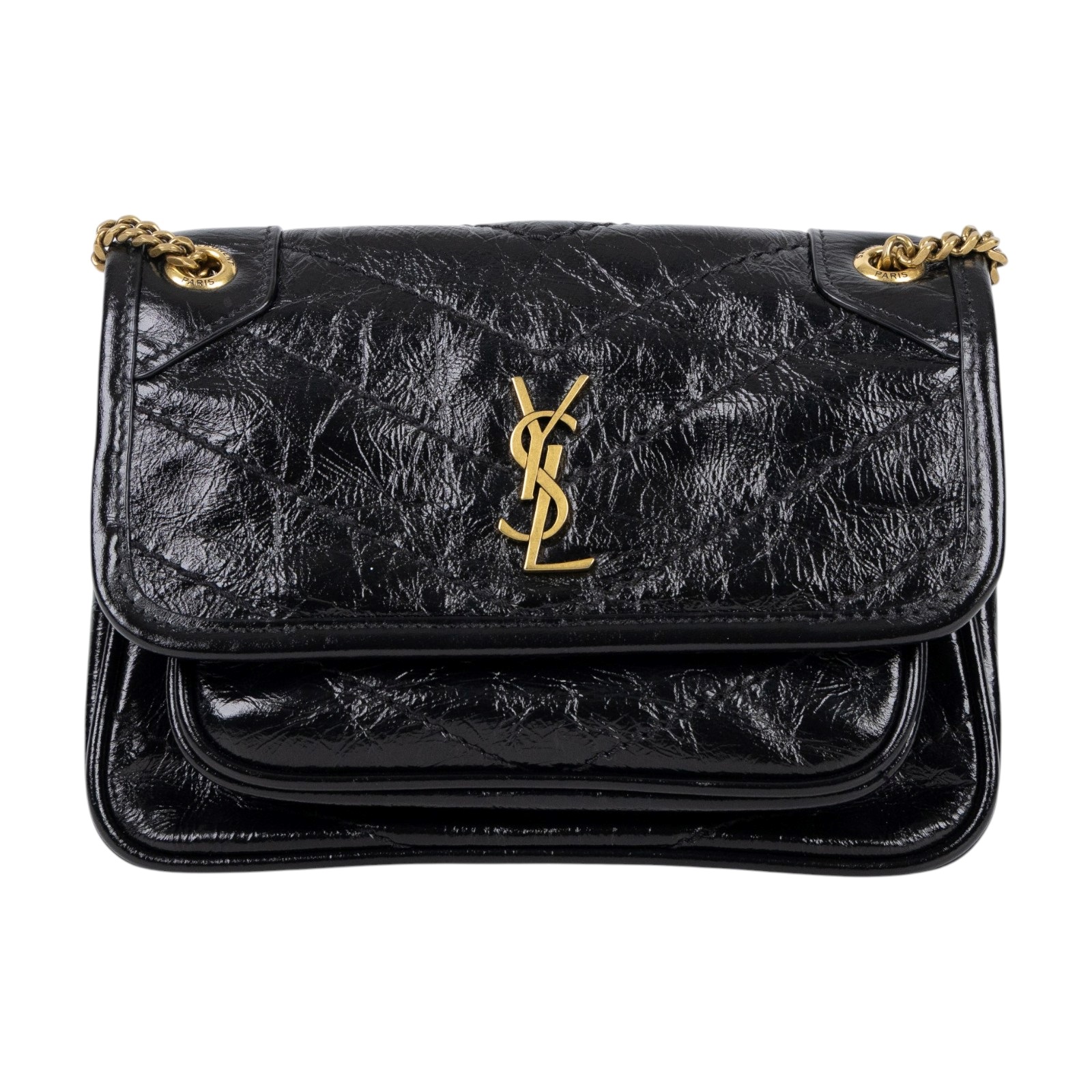 聖羅蘭 YSL SAINT LAURENT Niki 復古皮革 迷你 手袋 肩背包 8460870EN07 黑迷你復古NIKI肩背包 無附屬品