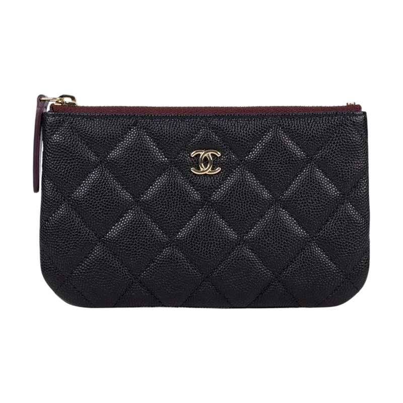 香奈兒 CHANEL 經典 拉鍊 隨身包 小型 AP4020 31開黑荔枝一字拉鍊POUCH 原廠盒子/防塵袋