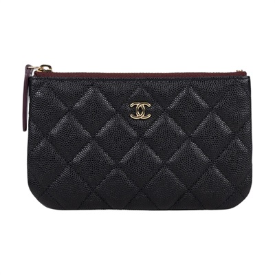 香奈兒 CHANEL 經典 拉鍊 隨身包 小型 AP4020 31開黑荔枝一字拉鍊POUCH 原廠盒子/防塵袋