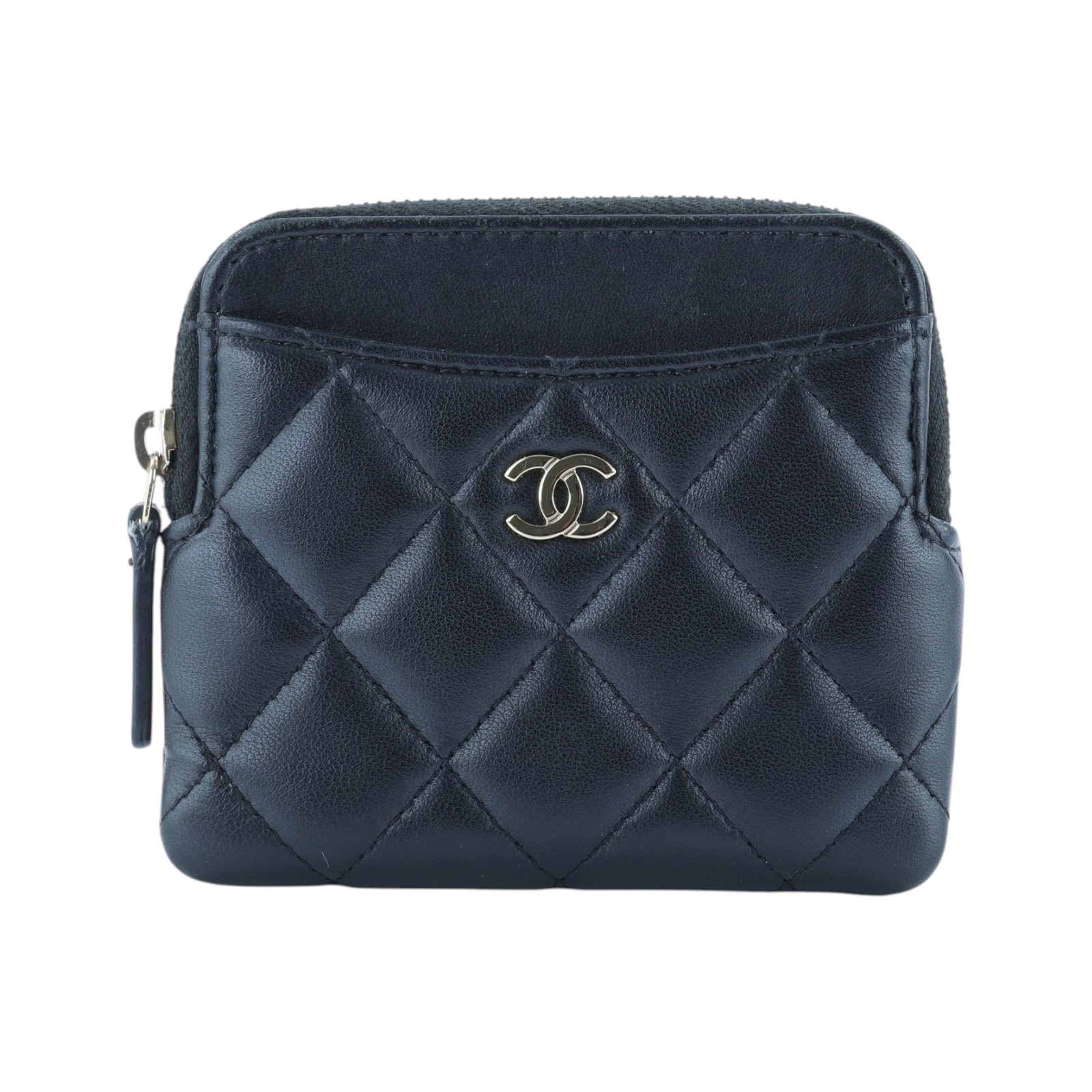 香奈兒 CHANEL CC Logo 5卡 拉鍊 零錢包 AP2061 晶片款 黑羊吐司零錢包 防塵袋
