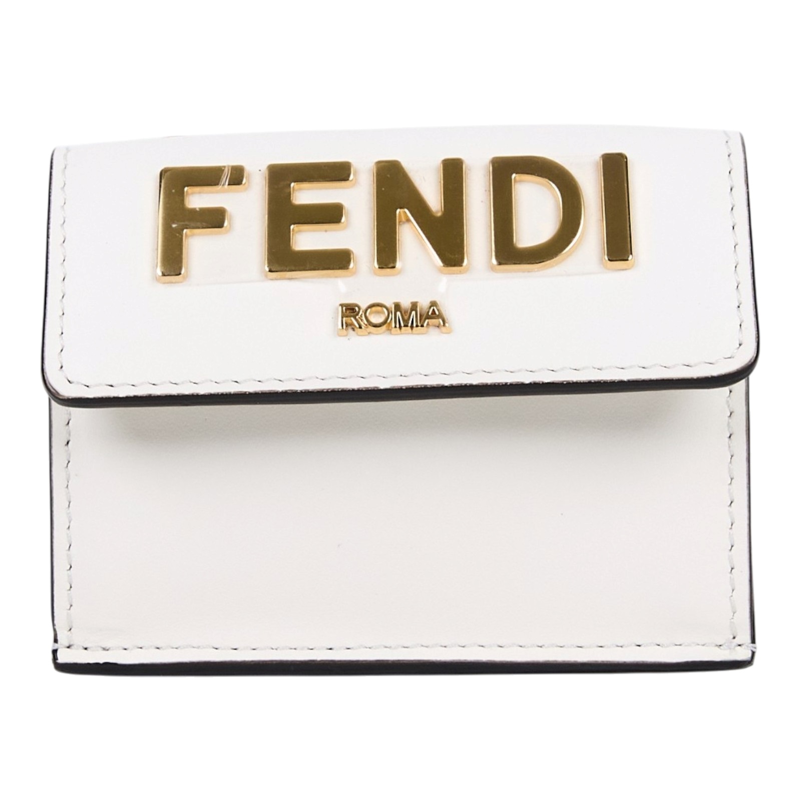 芬迪 FENDI Roma Wallet on Chain 錢包 短夾 鍊條錢包 8M0481AKK2 白色帶小金鍊短夾小廢包 原廠盒子/防塵袋/背帶