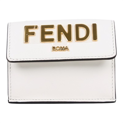 芬迪 FENDI Roma Wallet on Chain 錢包 短夾 鍊條錢包 8M0481AKK2 白色帶小金鍊短夾小廢包 原廠盒子/防塵袋/背帶