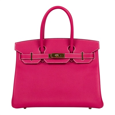 愛馬仕 Hermes Birkin Bag 柏金包 30 金色五金 Rose Tyrien H041701CCE5 /口Q刻  原廠盒子/防塵袋/鎖組/購買證明
