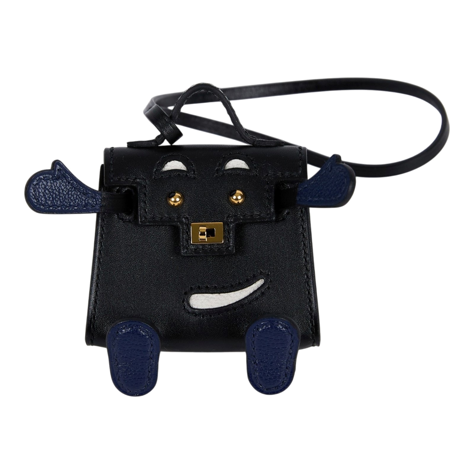 愛馬仕 Hermes Kelly Doll 包包掛飾 金色五金 黑色 H082655CCAN /W刻 黑KELLY DOLL吊飾 原廠盒子/防塵袋/購買證明