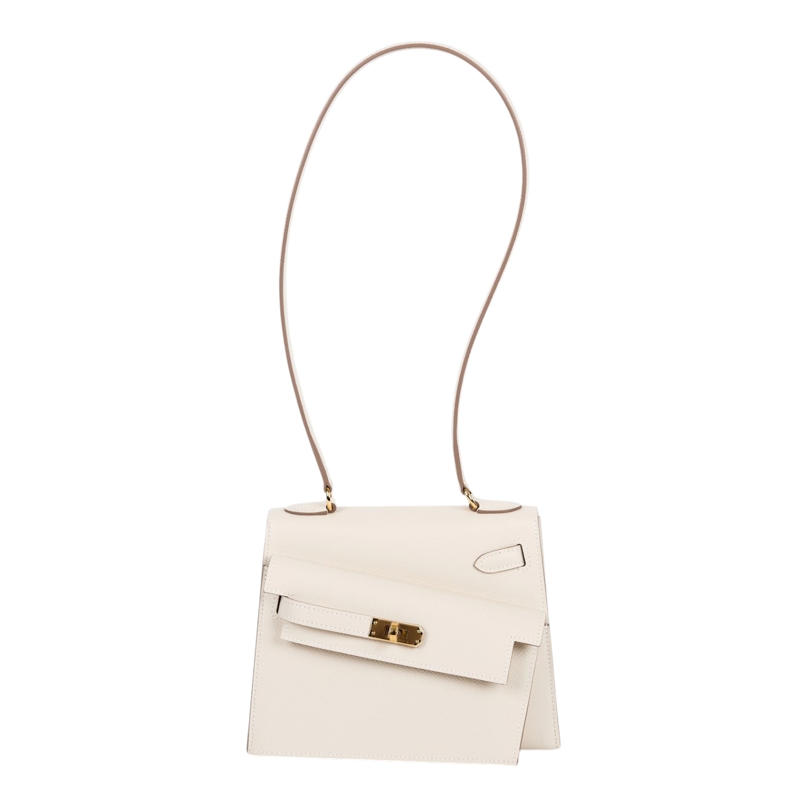 愛馬仕 Hermes Kelly Bag 凱莉包 En Desordre 20 手提包 金色五金 奶昔白 H083596CC10 /W刻  原廠盒子/防塵袋/購買證明影本