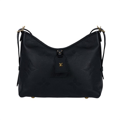 路易威登 LOUIS VUITTON CarryAll PM  黑色 牛皮 肩背包 M46288 晶片款 黑牛皮壓紋CARRYALL PM 防塵袋/內袋