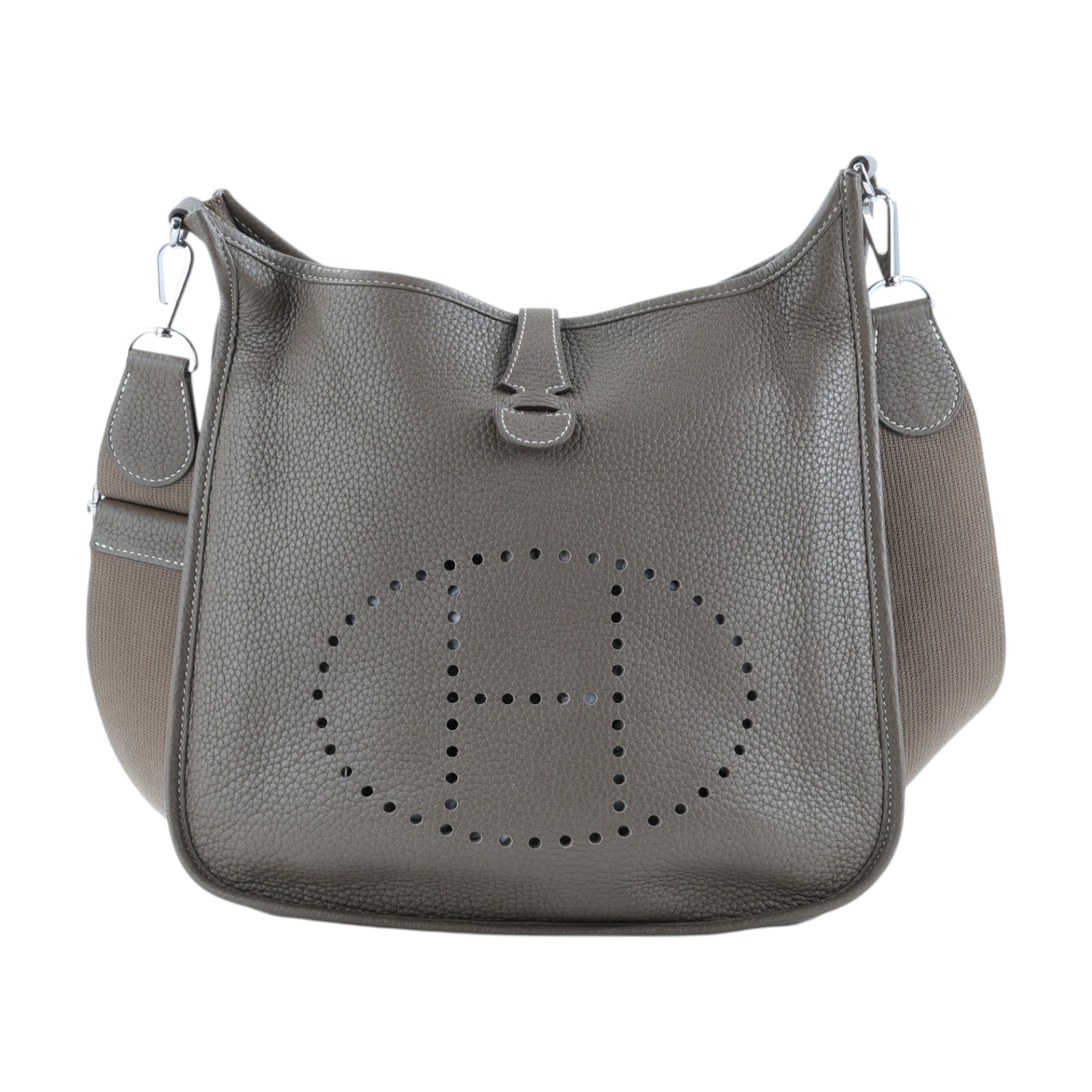 愛馬仕 Hermes Evelyne Bag 伊芙琳包 29 馬蹄型 EV29 C刻 大象灰EVELYN29 防塵袋/背帶