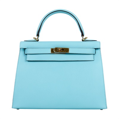 愛馬仕 Hermes Kelly Bag 凱莉包 28 KL28 A刻 淺藍KELLY28 原廠盒子/防塵袋/背帶/鎖組