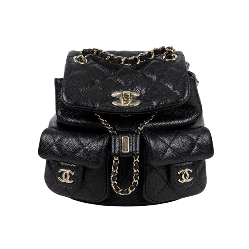 香奈兒 CHANEL Duma Mini 菱格紋 迷你 後背包 AS3787 B16985 晶片款 黑DUMA MINI 後背包 購買證明