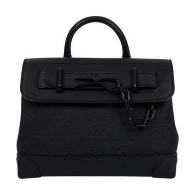 路易威登 LOUIS VUITTON Steamer PM 肩背包 郵差包 斜背包 M24436 晶片款 黑原花皮革Steamer PM 防塵袋/背帶