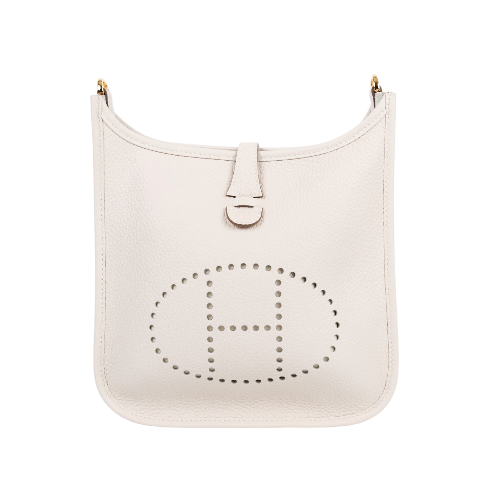 愛馬仕 Hermes Evelyne Bag 伊芙琳包 23 Poche III Bag EV23 G刻 奶昔白EVELYNE23 原廠盒子/防塵袋/背帶