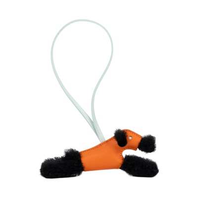 愛馬仕 Hermes Budy charm 吊飾 包掛 狐狸㹴犬 黑色 火焰橙 辣薄荷綠 H083349CACH K刻 橘拚黑毛貴賓狗BUDY吊飾 原廠盒子