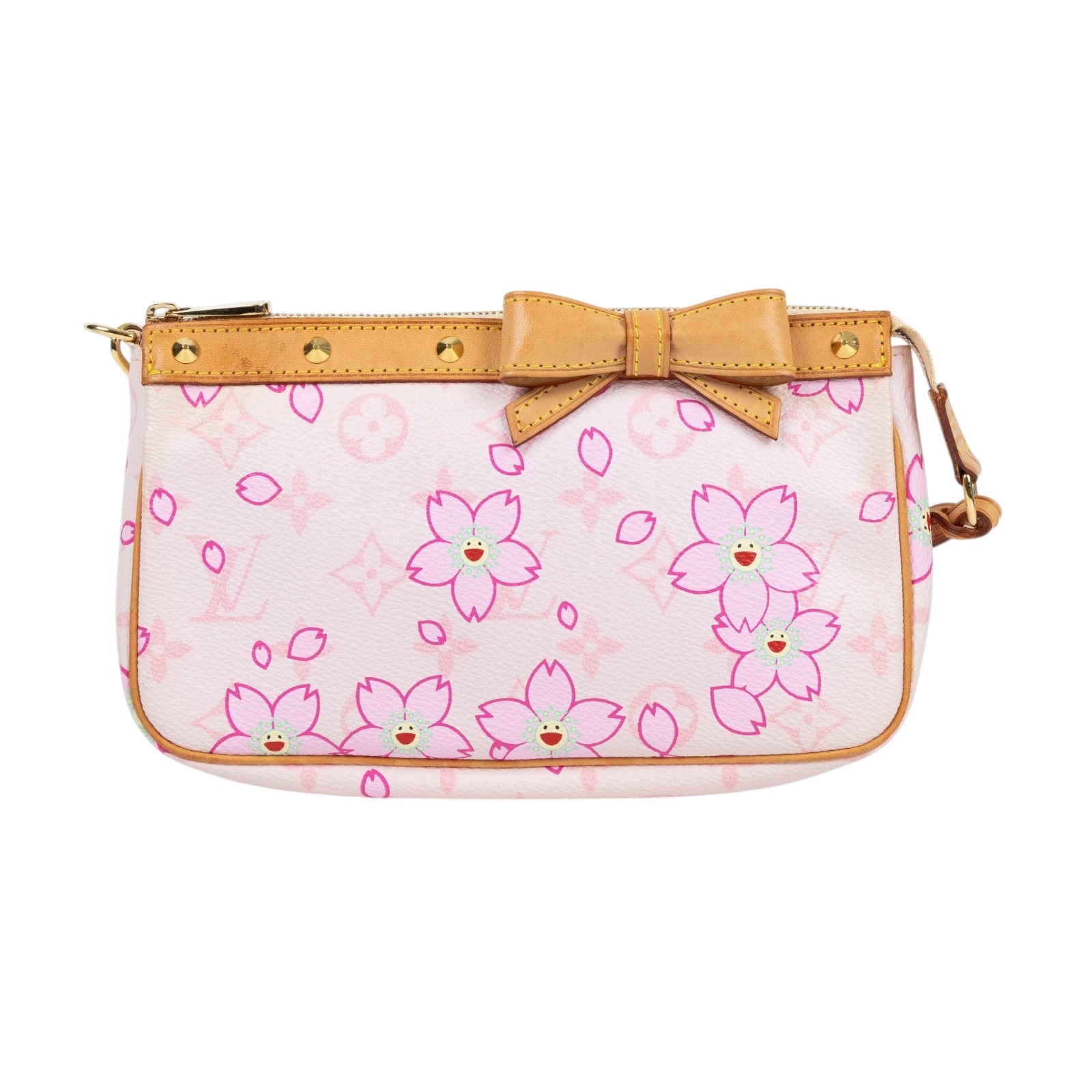 路易威登 LOUIS VUITTON 村上隆 聯名 櫻花系列 蝴蝶結飾邊 手拿包 粉紅 M92007 村上隆櫻花POCHETTE ACCESSOIRES 防塵袋