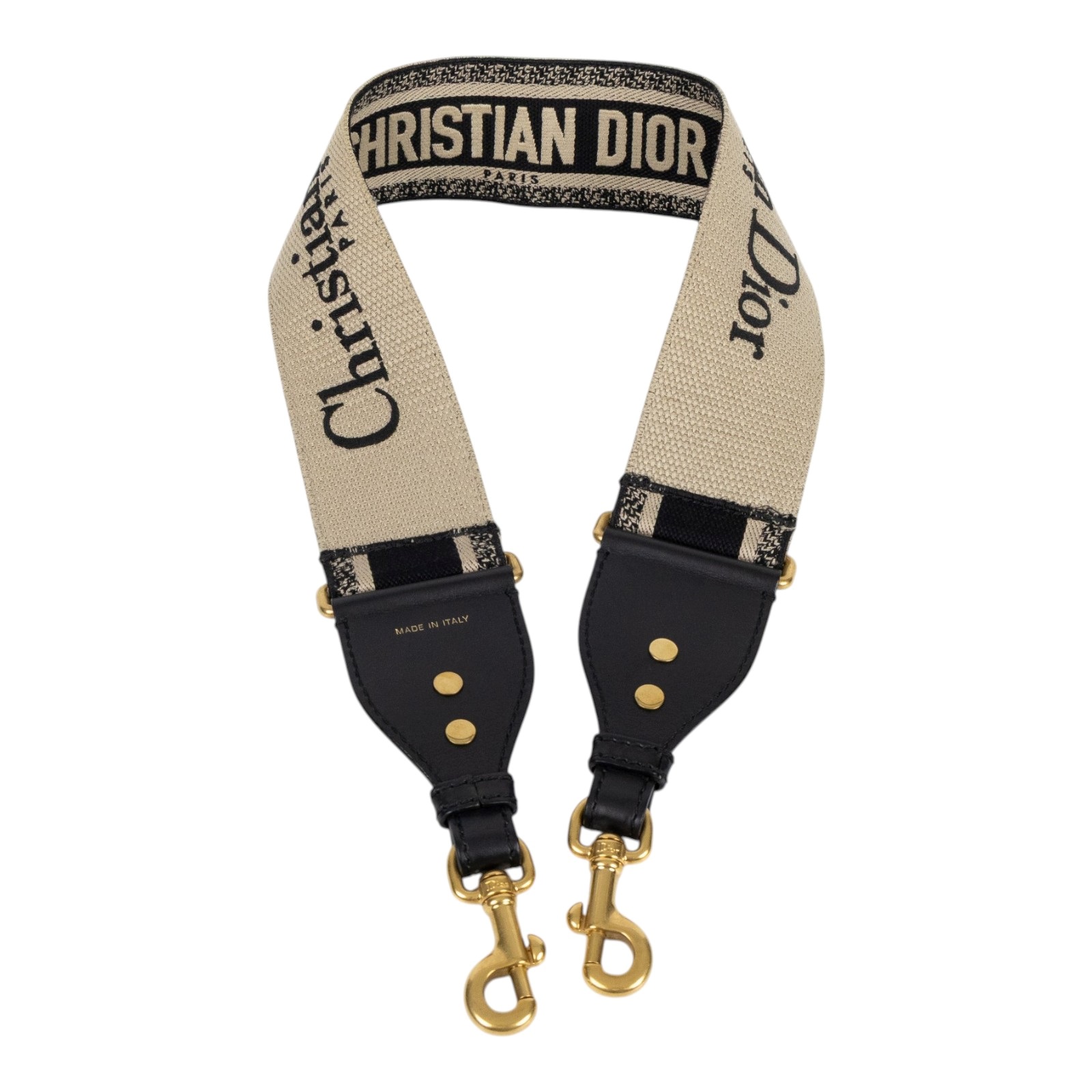 迪奧 CHRISTIAN DIOR Oblique 背帶 S8552CBTE 黑LOGO刺繡背帶 無附屬品