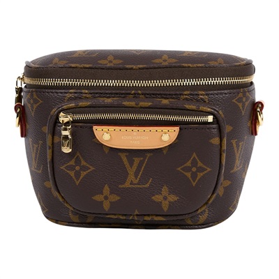 路易威登 LOUIS VUITTON Mini Bumbag 迷你 腰包 鏈條 單肩包 M82335 晶片款 原花MINI BUMBAG 原廠盒子/防塵袋/背帶