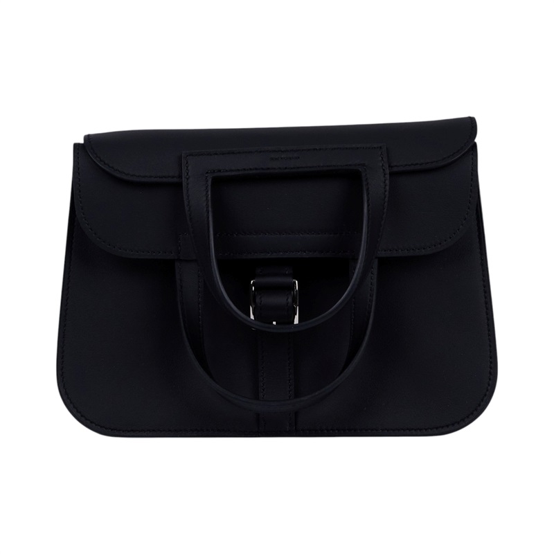 愛馬仕 Hermes Halzan Mini 手提 肩背 斜背包 銀色五金 黑色 H069523CKAH /KBT006TD  原廠盒子/購買證明