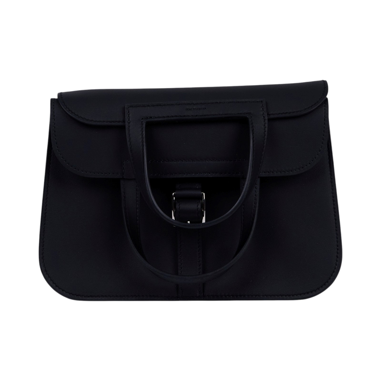 愛馬仕 Hermes Halzan Mini 手提 肩背 斜背包 銀色五金 黑色 H069523CKAH /KBT006TD  原廠盒子/購買證明