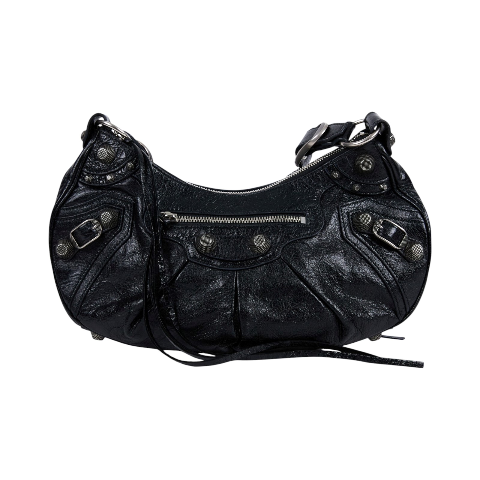 巴黎世家 BALENCIAGA Le cagole 半月 可頌包 小型 6713071VG9Y 黑LE CAGOLE S 防塵袋/購買證明/零錢包/鏡子