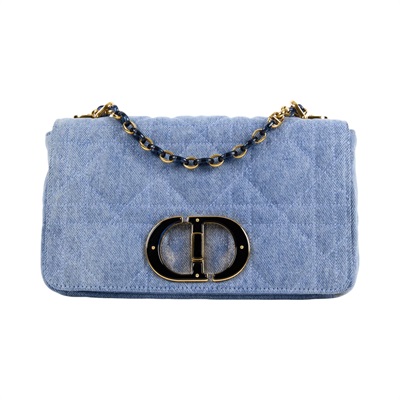迪奧 CHRISTIAN DIOR Caro 中型 斜背包 肩背包 手提包 單寧 M9242WTJF 牛仔CARO鏈帶包 中號 防塵袋/背帶
