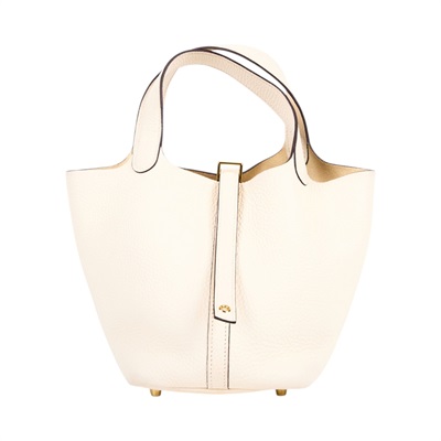 愛馬仕 Hermes Picotin Lock 18 菜籃子包 金色五金 奶油白 H056289CCI2 /Z刻  原廠盒子/防塵袋/鎖組/購買證明
