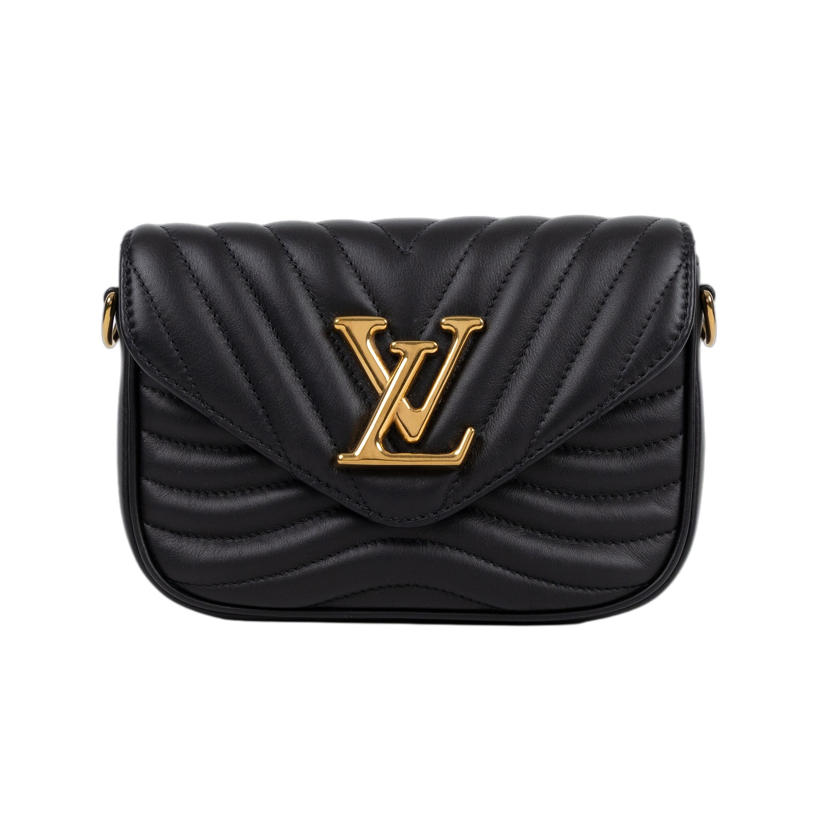 路易威登 LOUIS VUITTON New Wave Multi-pochette 牛皮 三合一 斜背包 M56461 晶片款  防塵袋/背帶2/零錢包