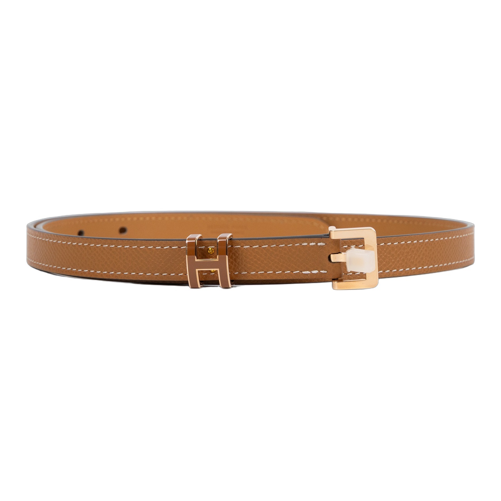 愛馬仕 Hermes Pop H 15 腰帶 金棕色 金色扣 H081087CD37075 /FI1224/K UY 011 TM  原廠盒子/防塵袋2