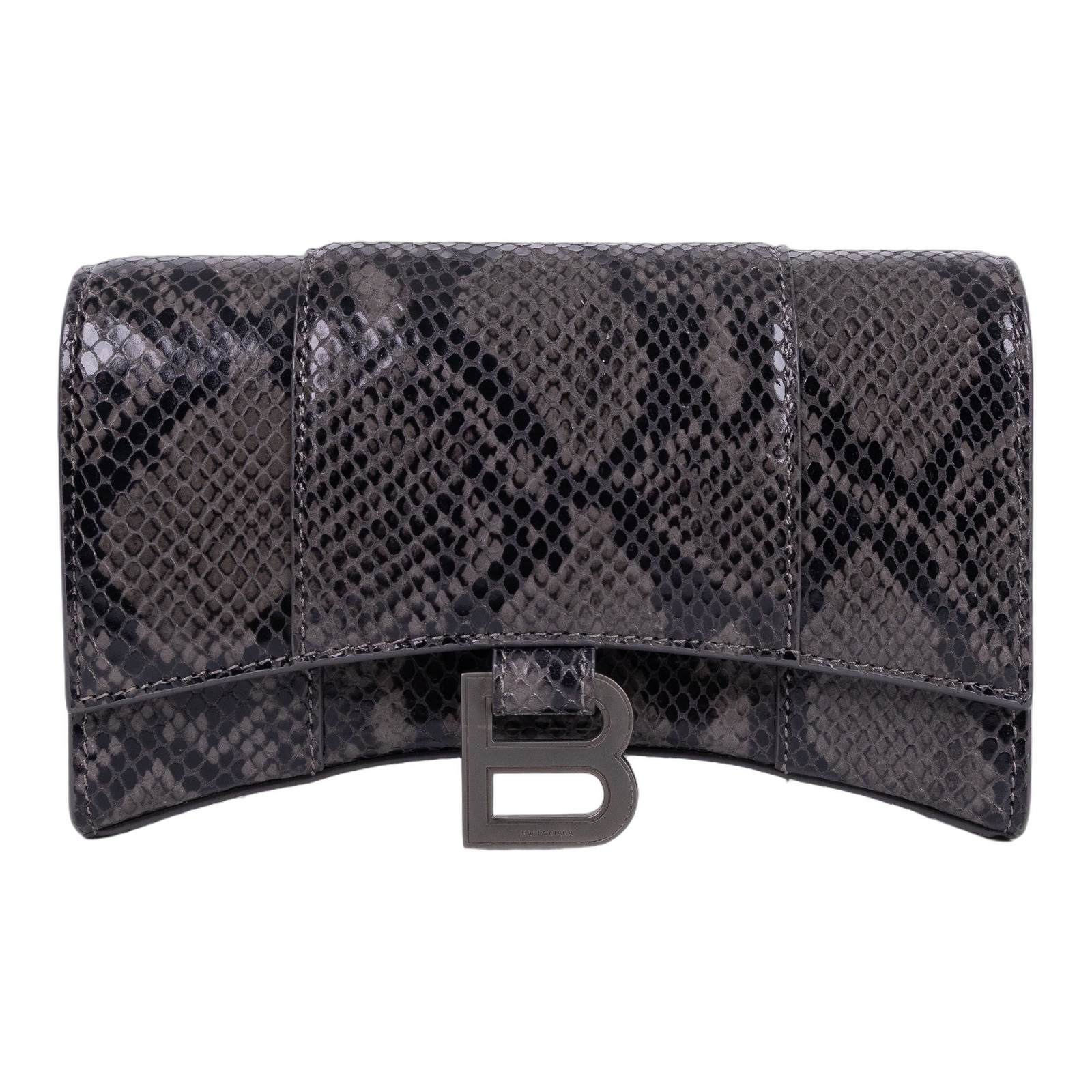 巴黎世家 BALENCIAGA Hourglass Wallet On Chain 沙漏包 65605013B45 灰蛇紋HOURGLASS WOC 購買證明