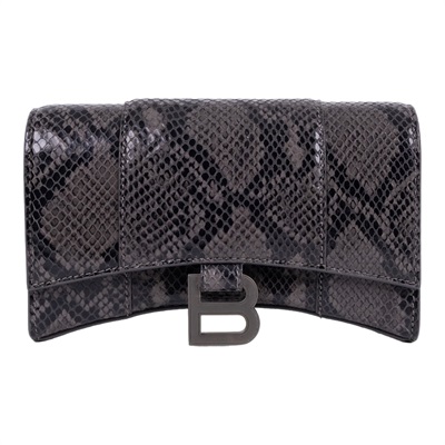 巴黎世家 BALENCIAGA Hourglass Wallet On Chain 沙漏包 65605013B45 灰蛇紋HOURGLASS WOC 購買證明
