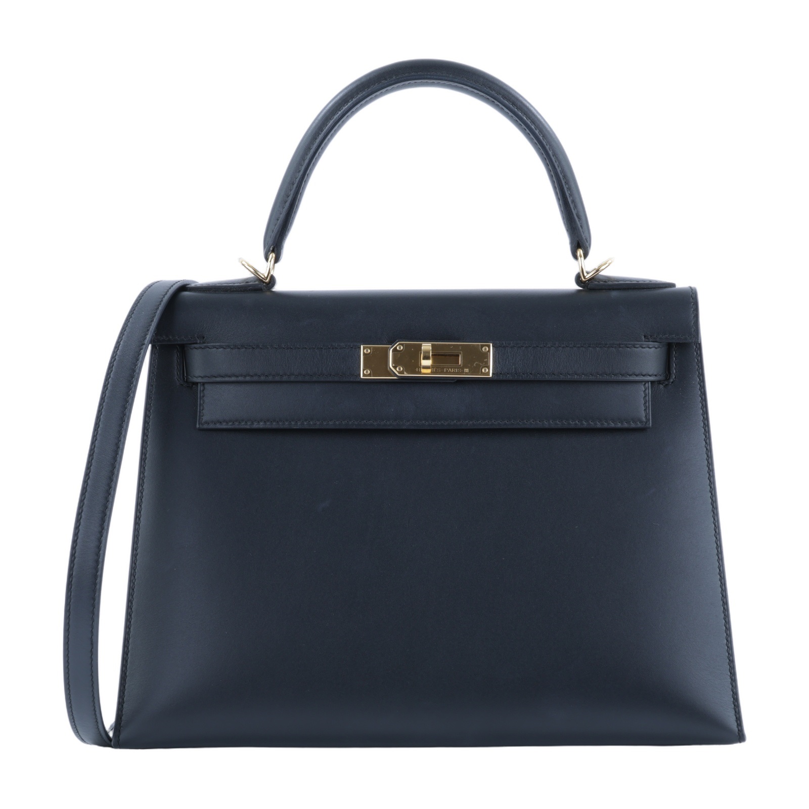 愛馬仕 Hermes Kelly Bag 凱莉包 28 金色五金 黑色 H073675CC89 /C刻  原廠盒子/防塵袋/背帶/鎖組/吊牌/購買證明