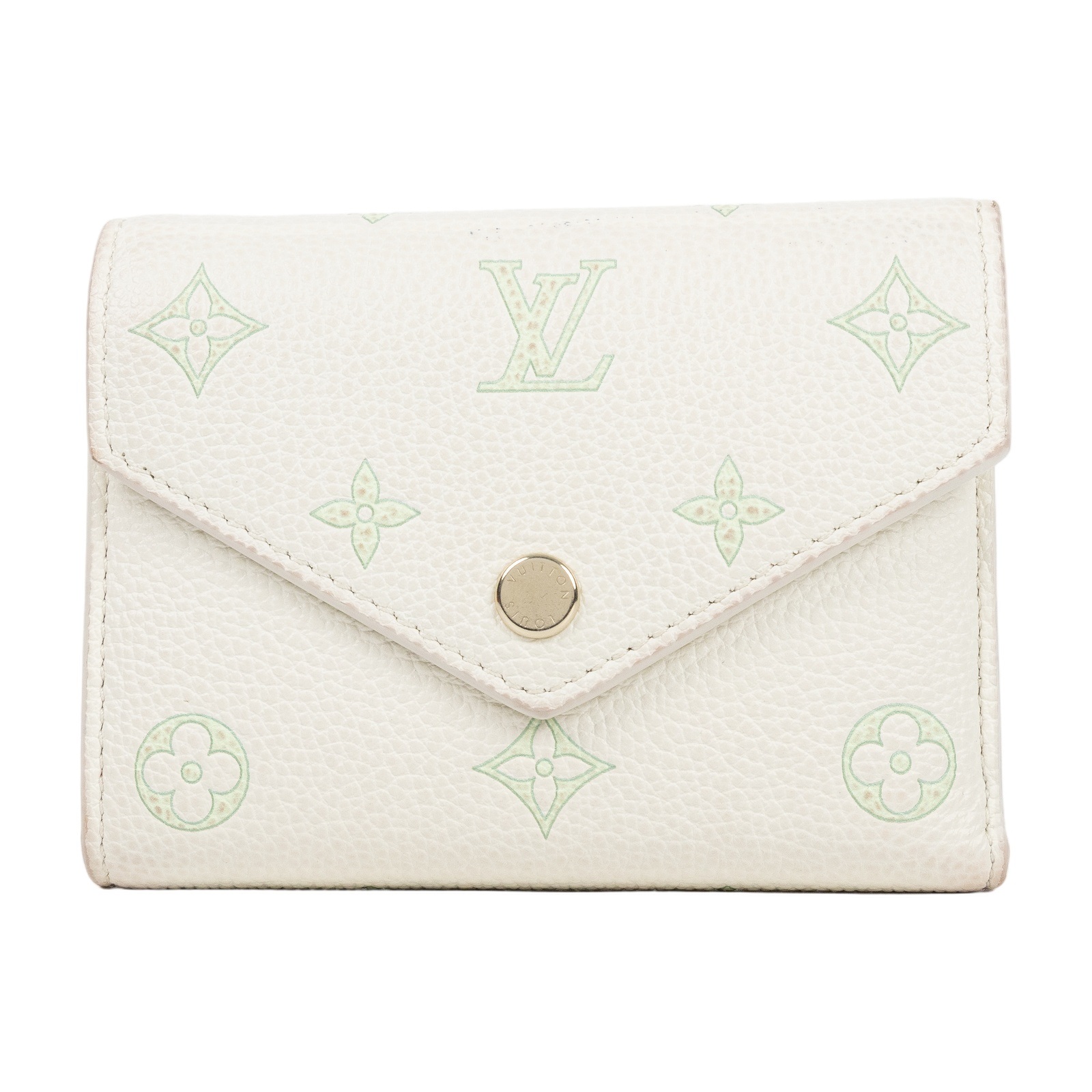路易威登 LOUIS VUITTON Victorine 錢包 短夾 M28249 晶片款 白綠原花Victorine 原廠盒子/防塵袋