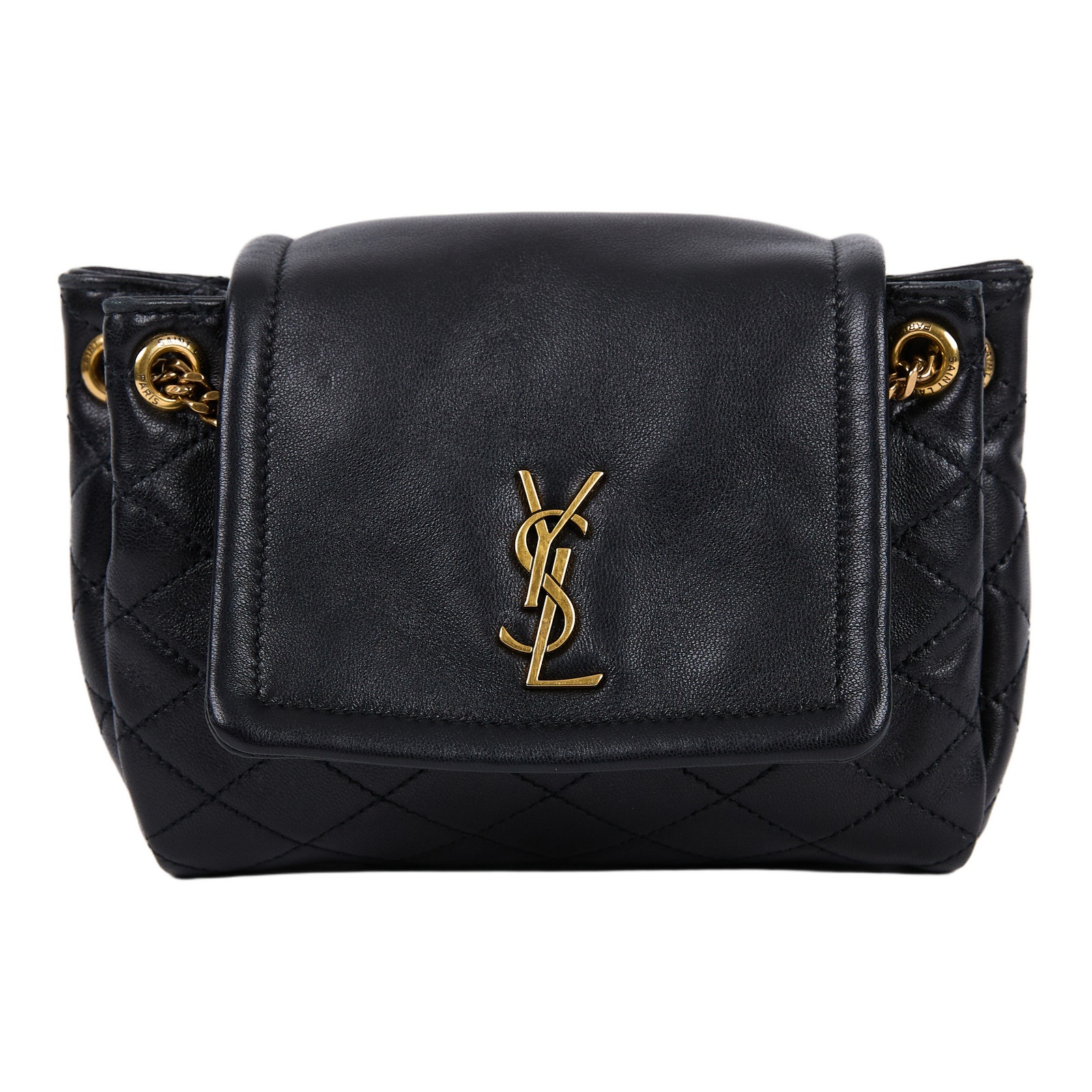聖羅蘭 YSL SAINT LAURENT Nolia 小羊皮 迷你 手袋 肩背包 金色五金 6727381EL07  原廠盒子/防塵袋/購買證明