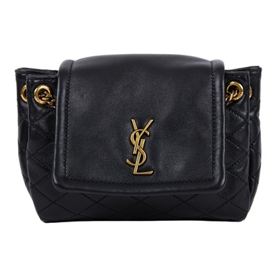 聖羅蘭 YSL SAINT LAURENT Nolia 小羊皮 迷你 手袋 肩背包 金色五金 6727381EL07  原廠盒子/防塵袋/購買證明
