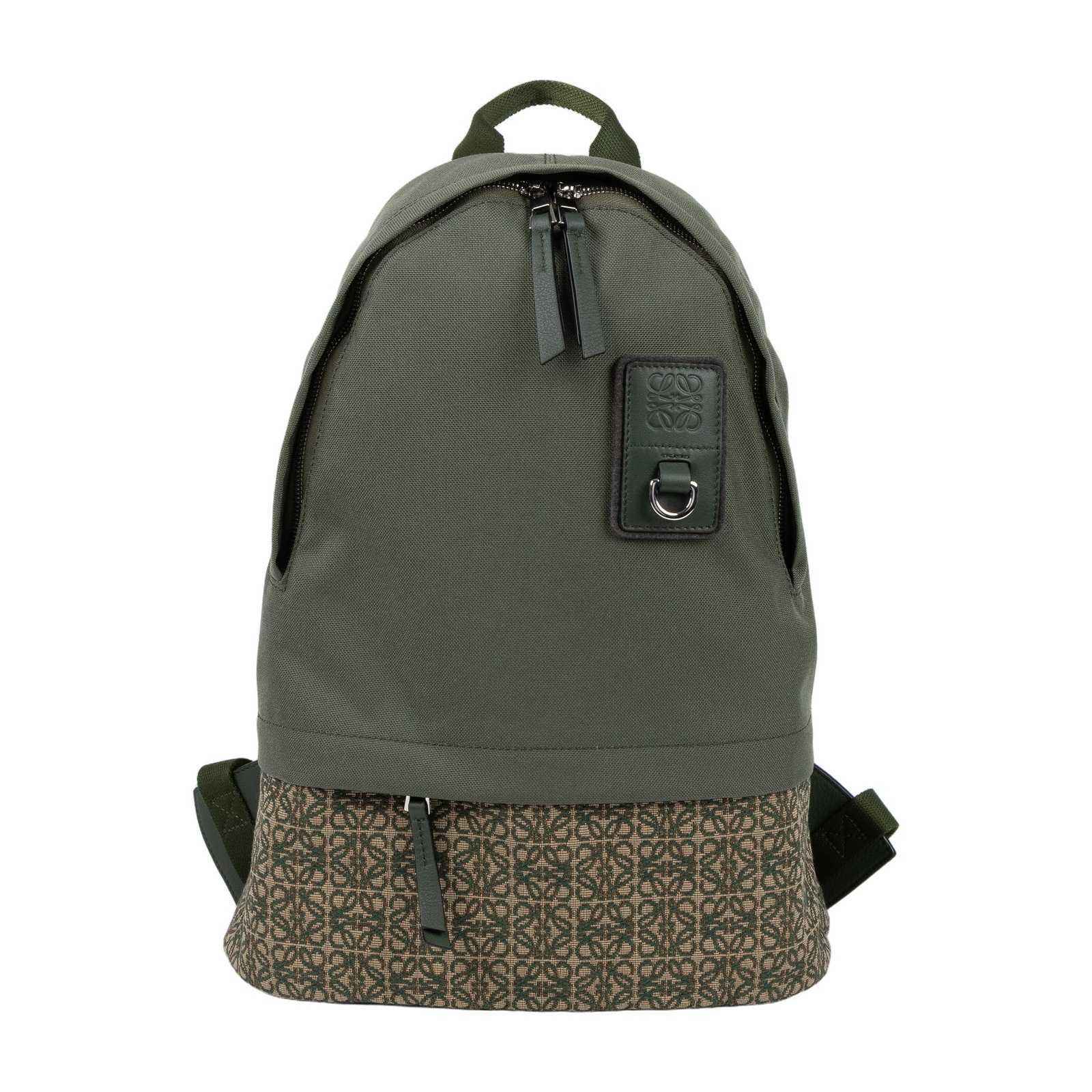 羅意威 LOEWE Round Slim 後背包 B664R17X01 綠帆布後背包 無附屬品