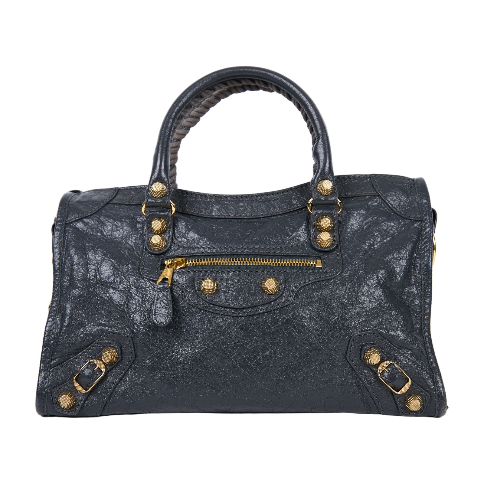 巴黎世家 BALENCIAGA Giant New City 機車包 433353D94JT 鐵灰機車包 背帶/鏡子