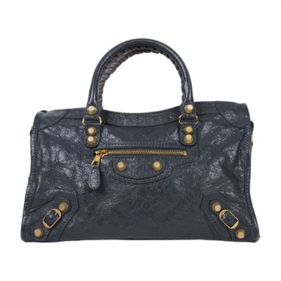 巴黎世家 BALENCIAGA Giant New City 機車包 433353D94JT 鐵灰機車包 背帶/鏡子