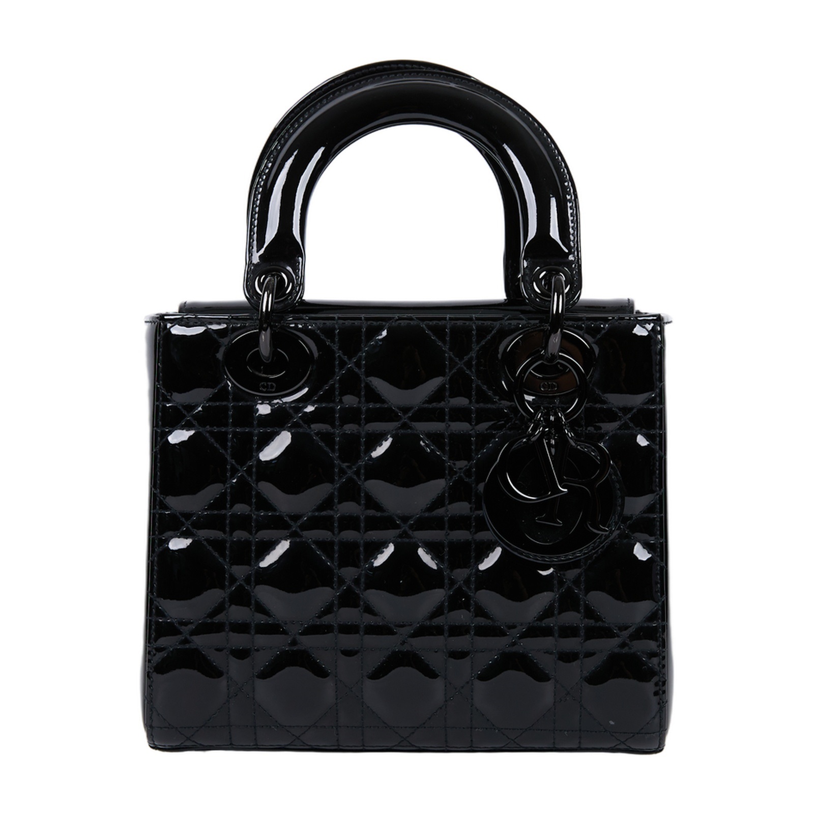 迪奧 CHRISTIAN DIOR Lady Dior 小型 手提 肩背包 漆皮 M0531NWDD  原廠盒子/防塵袋/背帶/保證卡