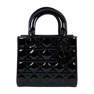 迪奧 CHRISTIAN DIOR Lady Dior 小型 手提 肩背包 漆皮 M0531NWDD  原廠盒子/防塵袋/背帶/保證卡
