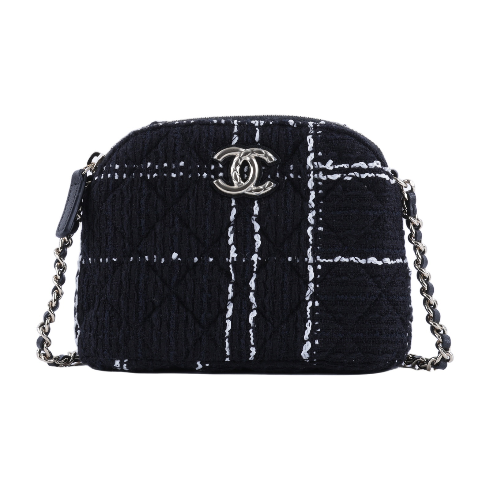 香奈兒 CHANEL 迷你 斜背包  黑毛呢貝殼包 無附屬品