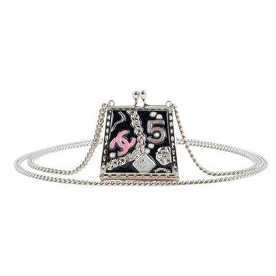 香奈兒 CHANEL 配飾 斜背包 小廢包 ABD335 B16656B24S 淡金色黑底口金小廢包 無附屬品