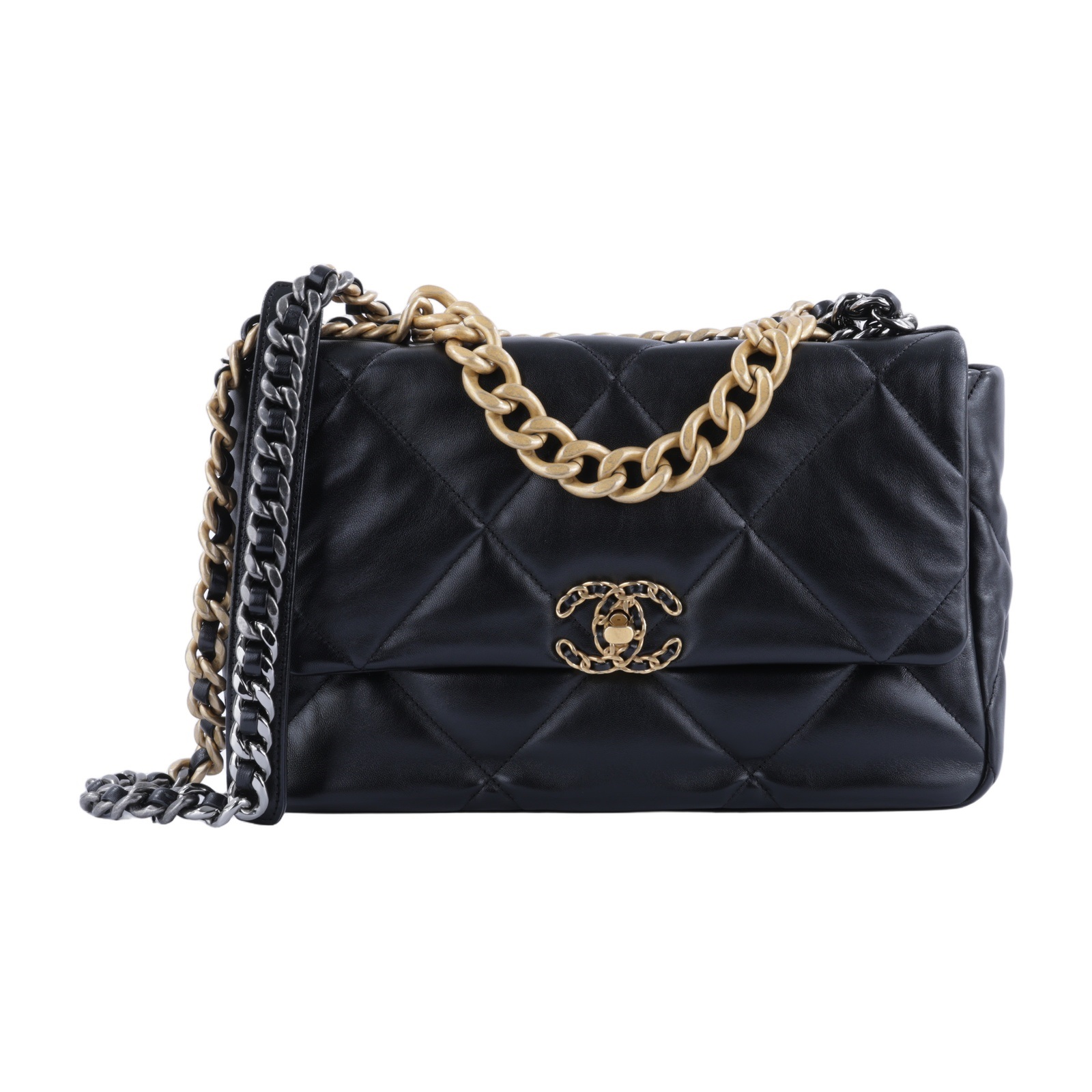 香奈兒 CHANEL 19 大型口蓋包 AS1161 晶片款 黑金羊19包 30CM 原廠盒子(非本款式)/防塵袋