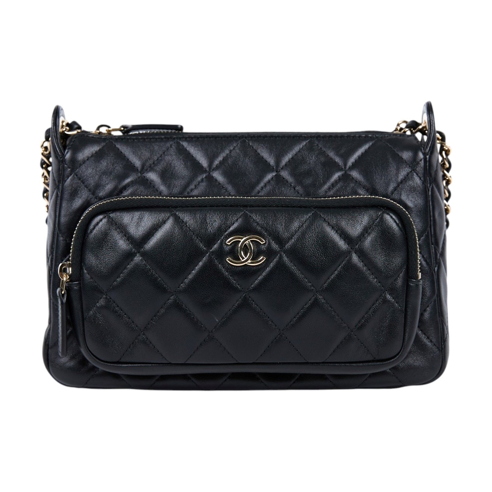 香奈兒 CHANEL 肩背包 斜背包 相機包 AP4349 晶片款 黑金鍊包 無附屬品